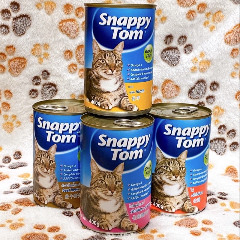 Pate Snappy Tom cho mèo 4 vị lon 400g