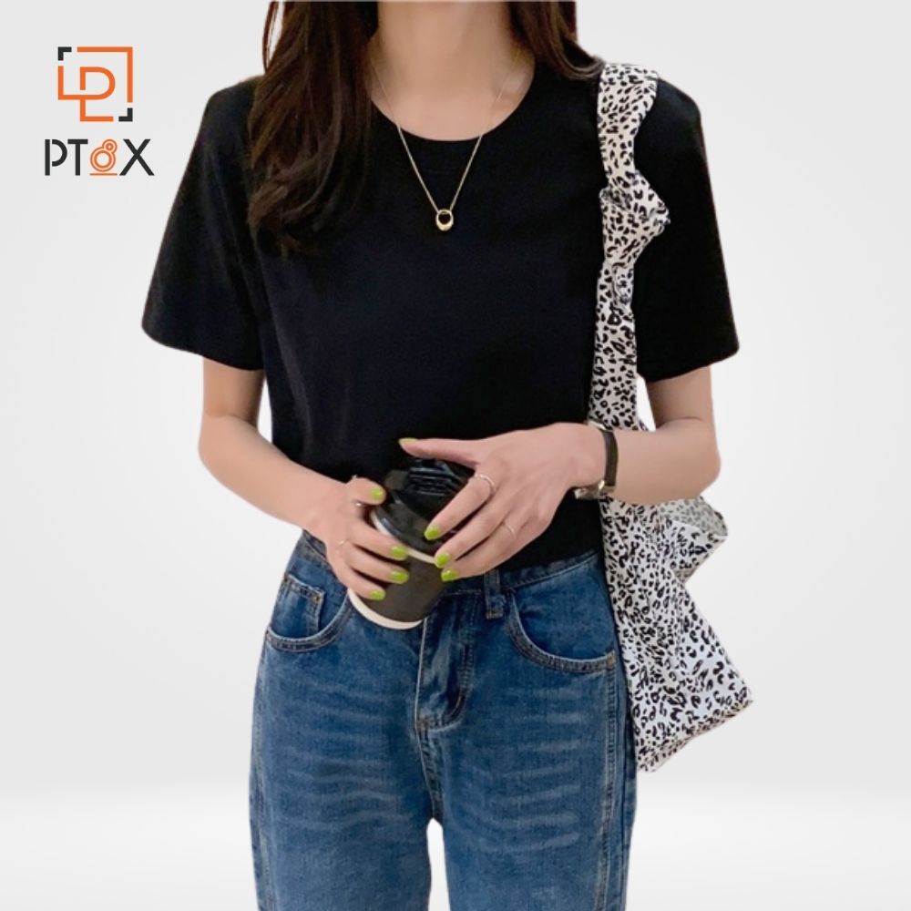 Áo phông nữ cổ tròn chất liệu cotton mềm mại thấm hút mồ hôi PT8X