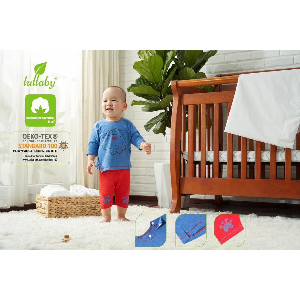 Bộ tay lỡ Lullaby, bộ cotton bé trai, bé gái cao cấp