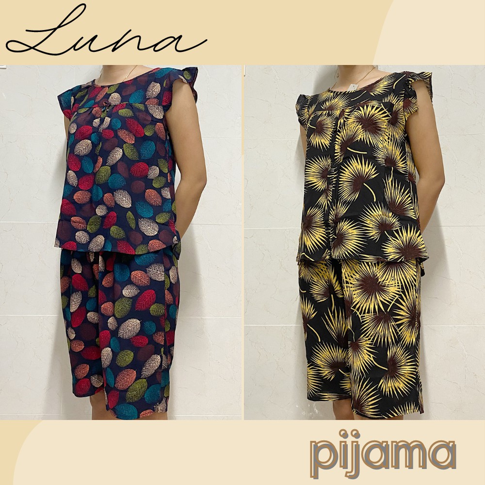 Đồ bộ lanh cho mẹ quần lửng mặc nhà giá rẻ, thoáng mát LUNA, đồ bộ trung niên