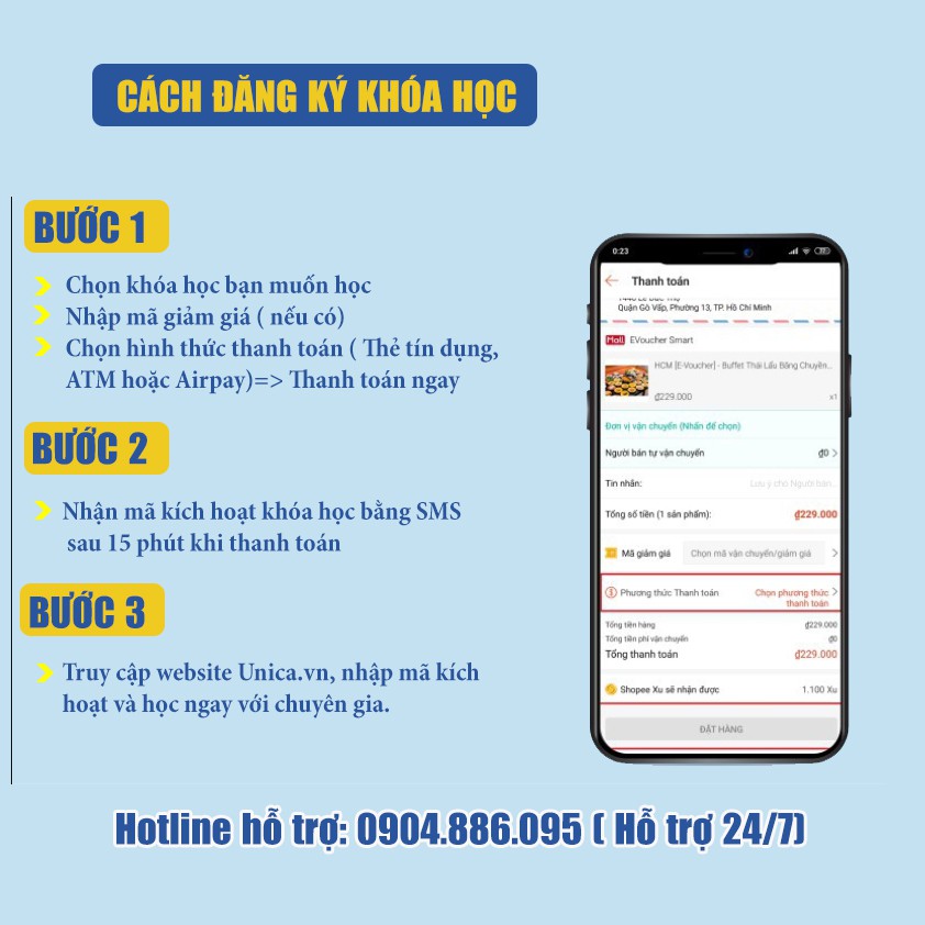Toàn quốc-  FULL khóa học FITNESS- Tập luyện 15 phút mỗi ngày ĐỐT CHÁY MỠ THỪA- UNICA.VN