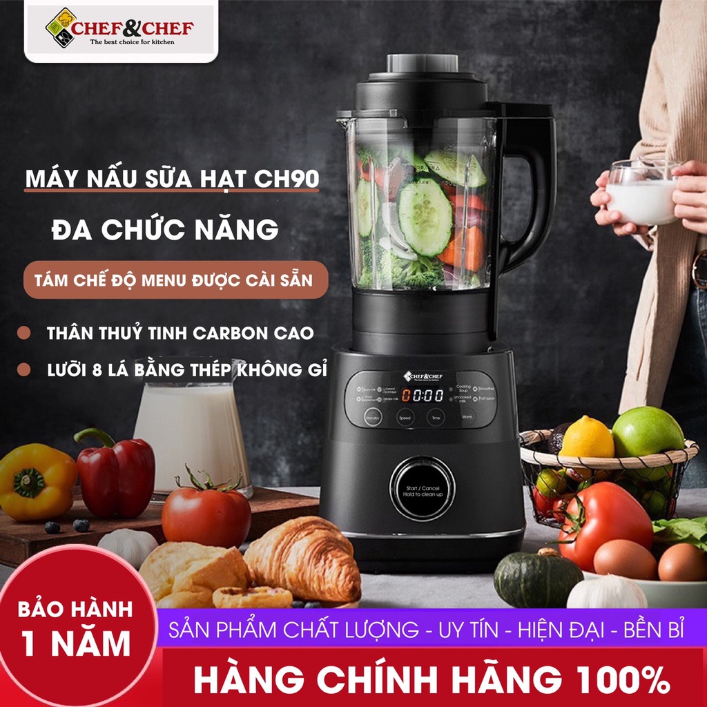 MÁY LÀM SỮA HẠT XAY NẤU TỰ ĐỘNG CHEF&amp;CHEF CH90 TÍNH NĂNG VƯỢT TRỘI