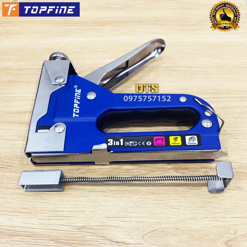 Máy bấm ghim công nghiệp cầm tay 3 trong 1 TOPFINE, súng bắn ghim cầm tay - không cần điện, khí nén, ghim gỗ khung tranh