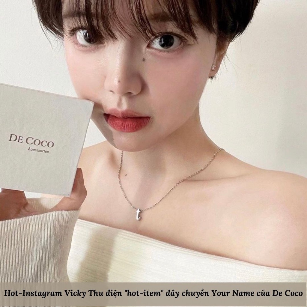 [Mã SKAMFSW175 giảm 10K đơn 50K] [KHÔNG ĐEN GỈ] Vòng cổ titan mặt chữ cái Your Name De Coco decoco.accessories