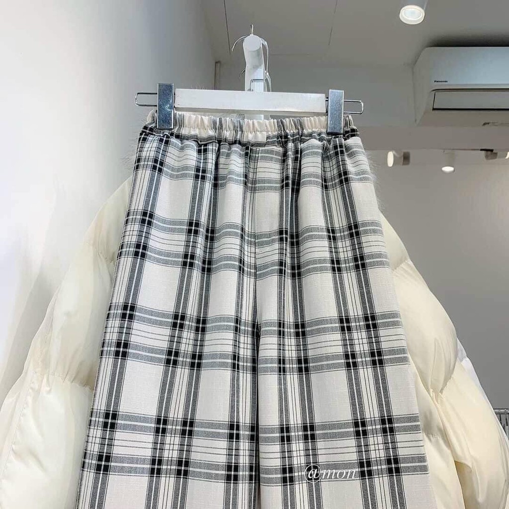 Quần Ông Rộng Kẻ Trắng -Quần Ông Sớ Kẻ Sọc Caro Unisex uxlang