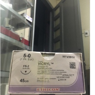(TÉP) Chỉ Vicryl 5/0 Một kim tam giác FS-2 (19mm 3/8c) 45cm V291H giá rẻ
