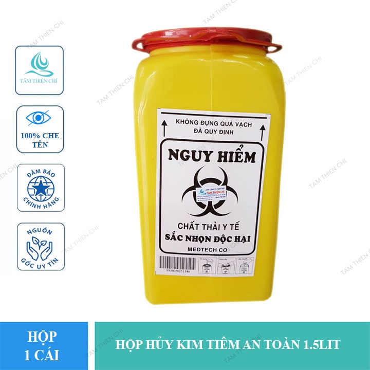 Hộp huỷ kim tiêm 1,5 lít