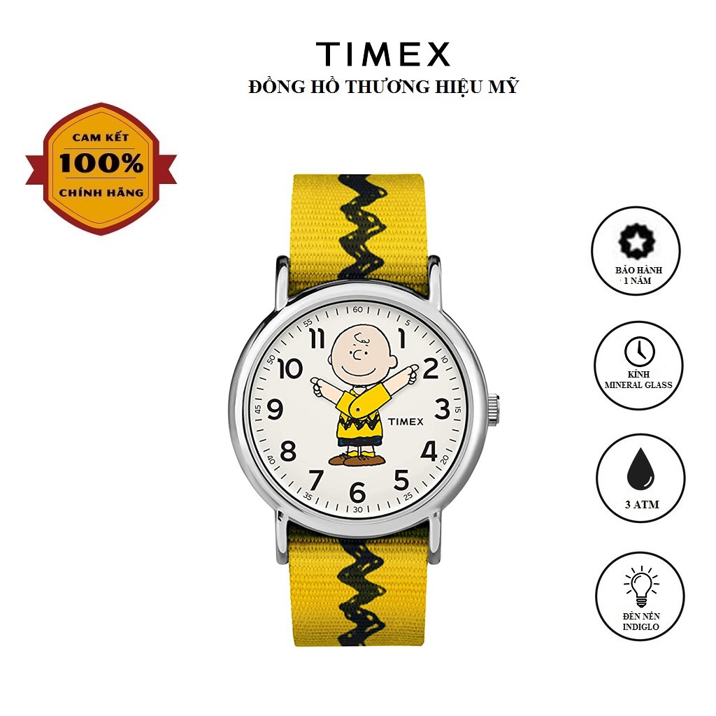 Đồng hồ Unisex Nam Nữ Timex Weekender Yellow 38mm TW2R41100 Dây Vải - Chính Hãng