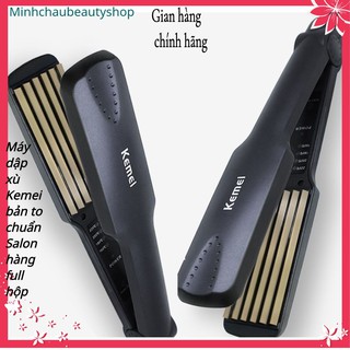 Máy dập xù bấm tóc Kemei bản to chính hãng full hộp chuẩn Salon