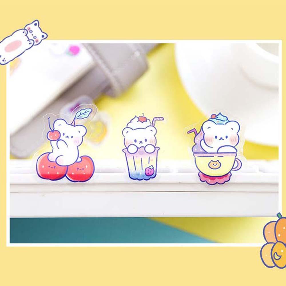 Nhãn Dán Trang Trí Sổ Tay Nhật Ký Hình Gấu Dễ Thương