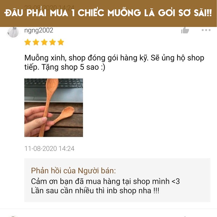 Bộ gáo dừa muỗng gỗ [CAO CẤP] mài nhẵn đẹp QUÊ MỘT CỤC