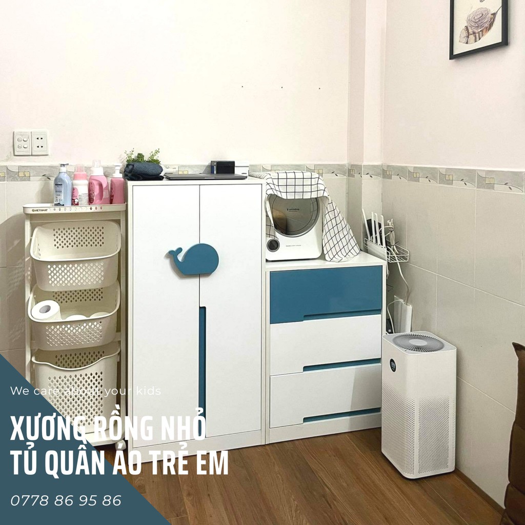 SET tủ gỗ trẻ em cá heo cho bé_XRN