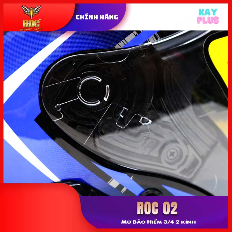 Mũ bảo hiểm 3/4 2 kính ROC 02