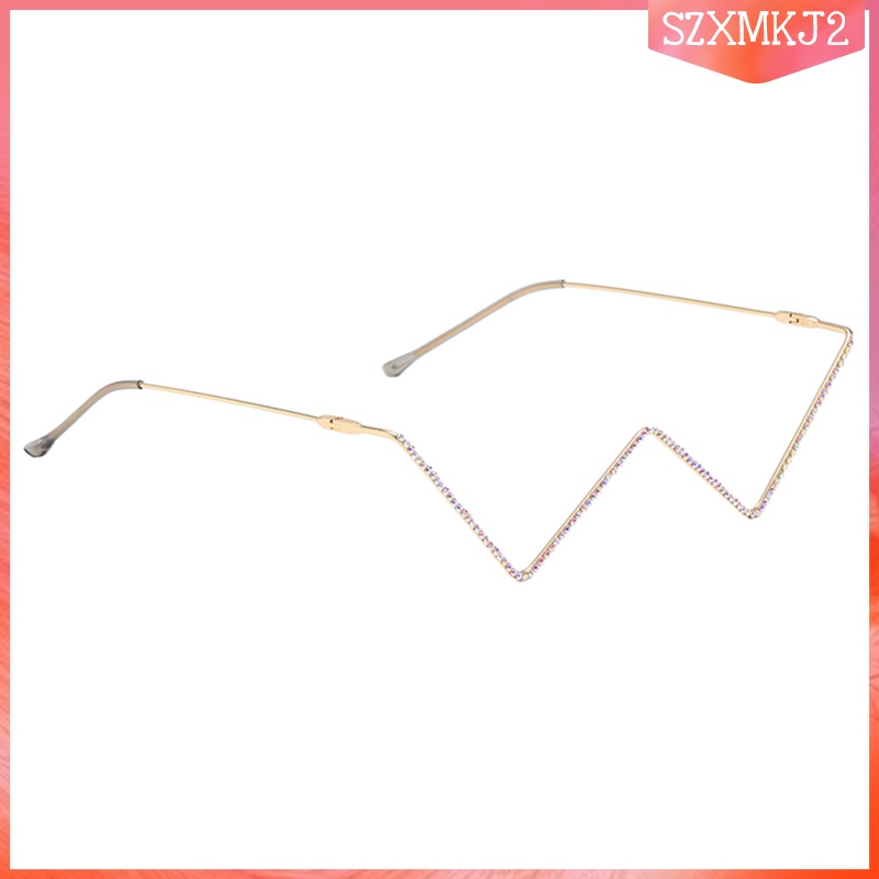 [szxmkj2] Gọng Kính Nữ Hình Chữ W Nửa Gọng Nhỏ Không Tròng