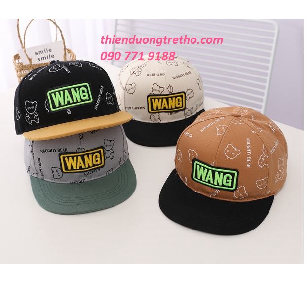Mũ lưỡi trai thêu chữ kiểu Hiphop dễ thương cho bé 2-6 Tuổi
