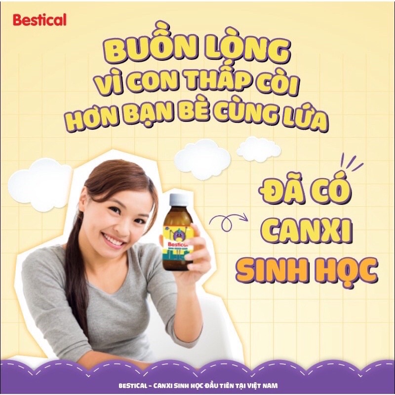 ✅(Chính Hãng) Bestical bổ sung Canxi vitamin d3 k2 giúp xương và răng chắc khỏe tăng chiều tối đa cho bé ( Lọ 120ml )