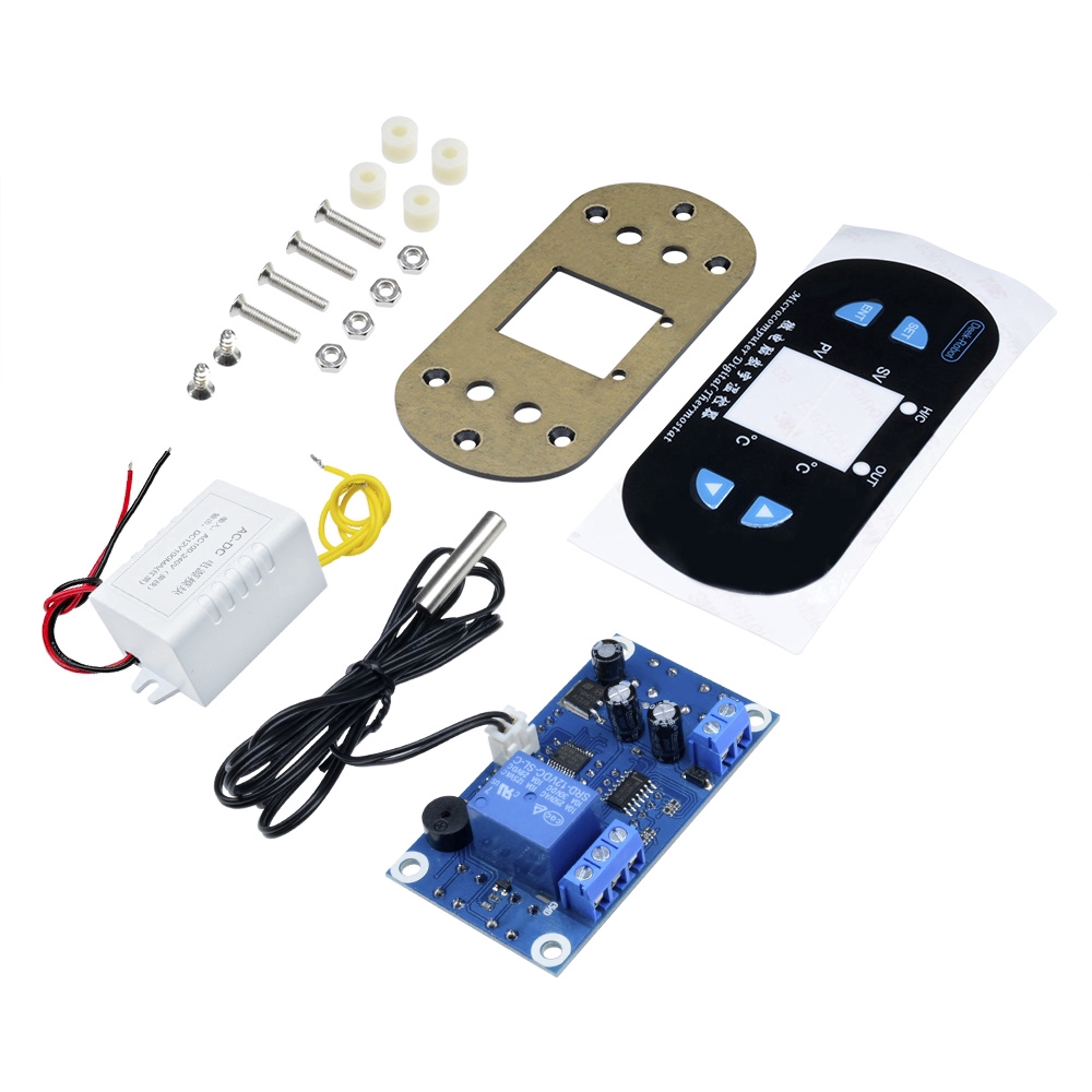 Bộ điều khiển nhiệt độ hiển thị kép W1308 10A Bộ điều khiển cảnh báo nhiệt kỹ thuật số có đầu dò