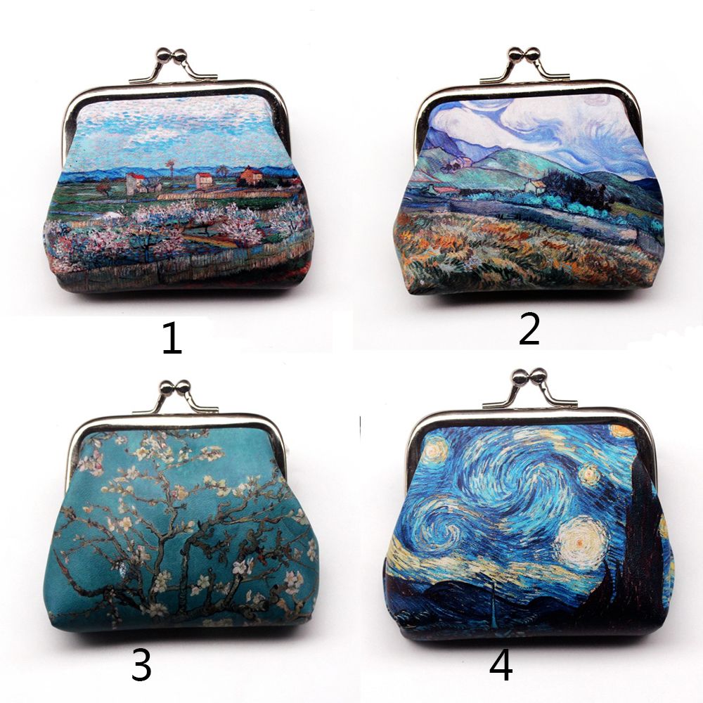 NEEDWAY Ladies Women Vintage Printing Hasp Zero Coin Purses