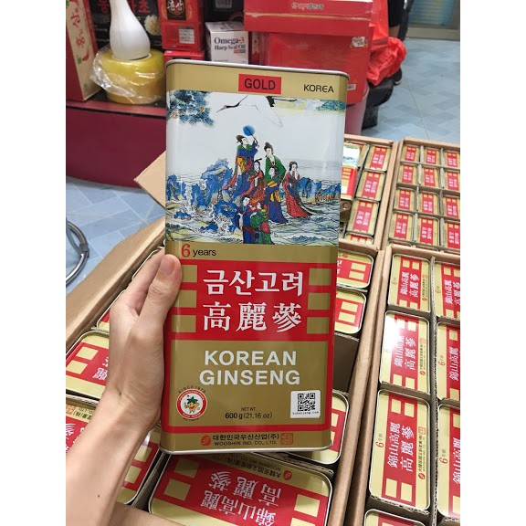 [HÀNG CHÍNH HÃNG]Hồng Sâm Hàn Quốc khô nguyên củ 6 năm tuổi hộp thiếc cao cấp (300gr)