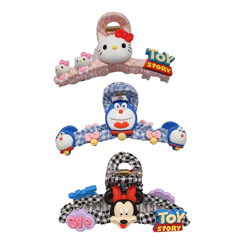 Kẹp Tóc Hình Mèo / Gấu / Cá Mập Màu Hồng Dễ Thương Phong Cách Hàn Quốc