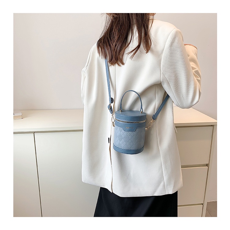 Túi đeo chéo JASMIN NOIR hình trụ hoa văn kẻ ô dành cho nữ
