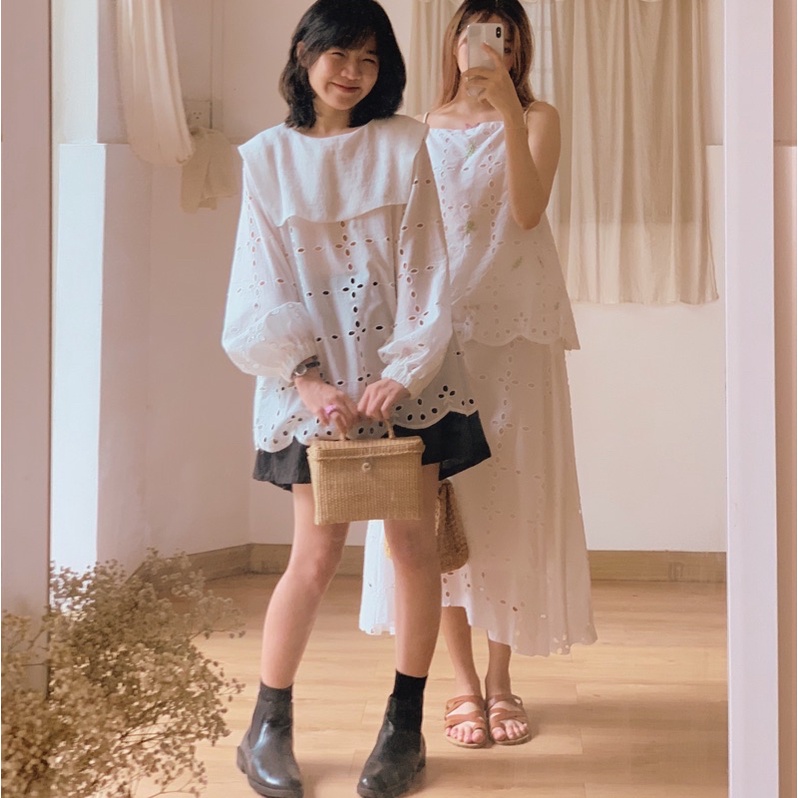 Vanilla 1 - Áo sơ mi cổ tròn tay dài - Bánh Kem - 0303 studio