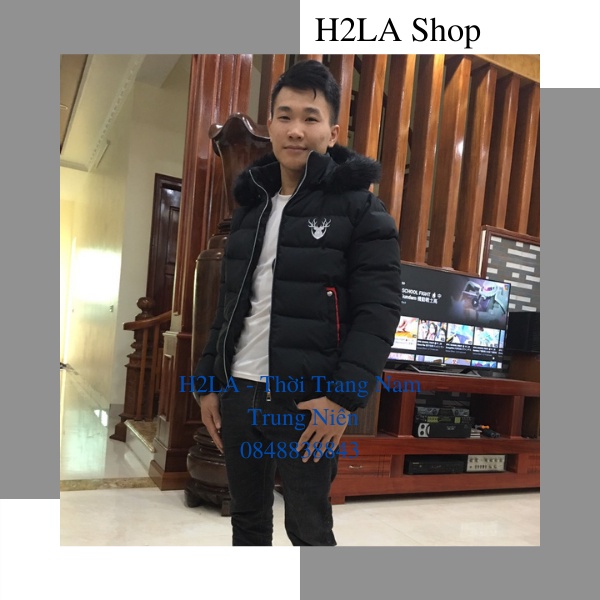 Áo phao nam đẹp cao cấp mũ lông H2LA