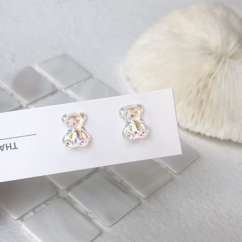 Bông tai gấu mini nhiều màu sắc thời trang phong cách Hàn Quốc cho nữ