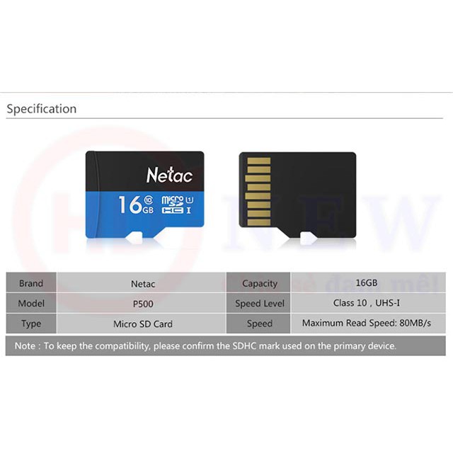 Thẻ nhớ netac 16GB Chính hãng- Bảo hành 5 năm- Lưu trữ tốc độ cao