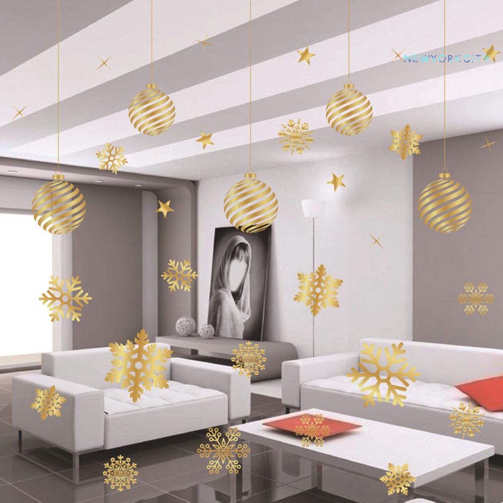 Miếng Dán Trang Trí Giáng Sinh Hình Tuần Lộc Màu Vàng Dễ Thương