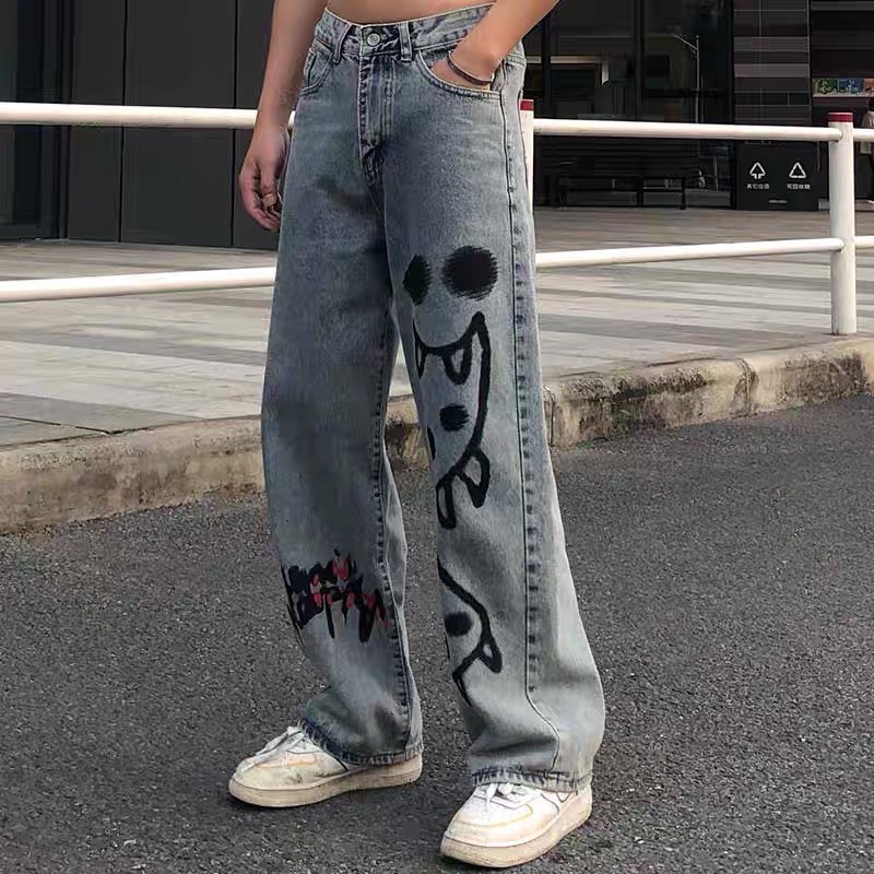 QUẦN BAGGY JEANS HOẠ TIẾT FORM RỘNG UNISEX (kèm hình chụp thật)