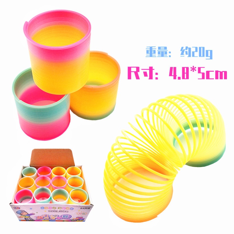 Đồ chơi vòng lò xo ma thuật 5cm màu cầu vồng kích thích trí não cho trẻ em