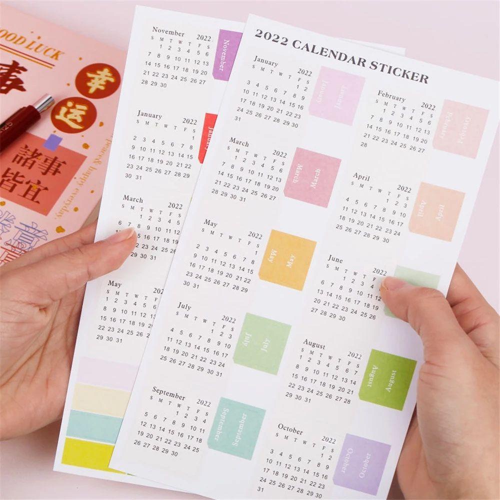 Lịch 2022 Dán Trang Trí Sổ Tay DIY Tiện Dụng