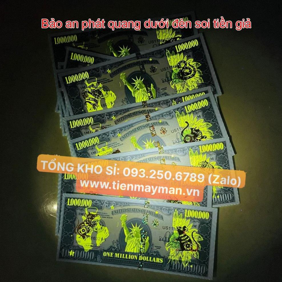 Tờ Triệu Đô 12 Con Giáp Mạ Vàng, Siêu Cấp Mỹ Có Bảo An Chống Giả, 1 Triệu Usd Kỉ Niệm, tặng bao lì xì Tết
