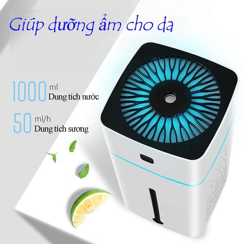 MÁY PHUN SƯƠNG KS600 PHUN SƯƠNG TẠO ẨM XÔNG TINH DẦU KIÊM ĐÈN NGỦ ĐỂ BÀN 7 MÀU DUNG TÍCH 1000ml TỐC ĐỘ PHUN 50ml h