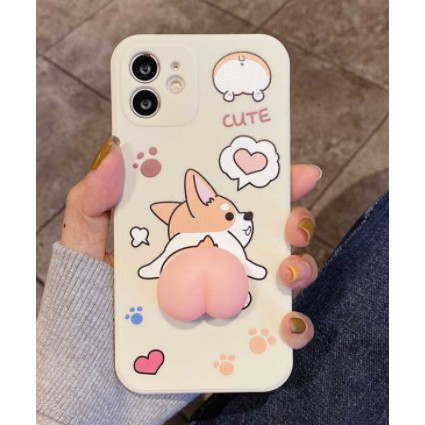 Ốp lưng IPhone BVC cún mông đào Hồng kute 6/6s/6plus,7/8plus,X/Xs/Xr/Xs max/11/12/13/14/pro/max/plus/promax BVC854