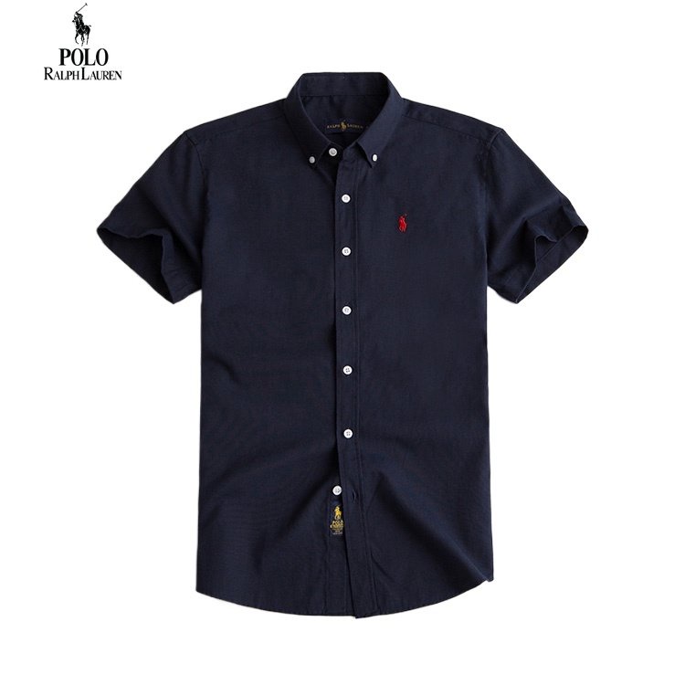 Áo Sơ Mi Cotton Oxford Ngắn Tay Màu Trơn Mẫu Mới Chính Hãng Ralph Lauren Cho Nam