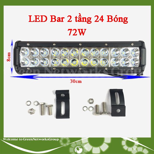 Đèn led bar trợ sáng gắn cho xe tải ô tô xe offroad sáng trắng sáng vàng đủ mẫu kích thước GreenNetworks