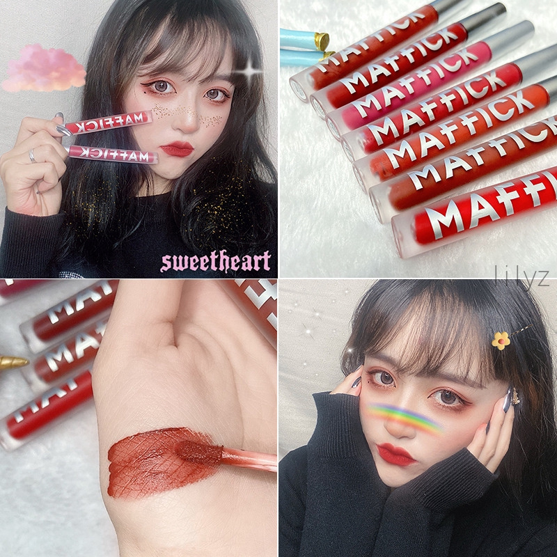 [Ready stock]MAFFICK Matte Velvet Air Lip Glaze Moisturizing Nourish Dating Lasting Makeup Lip Gloss Non-stick Cup Lip Tint