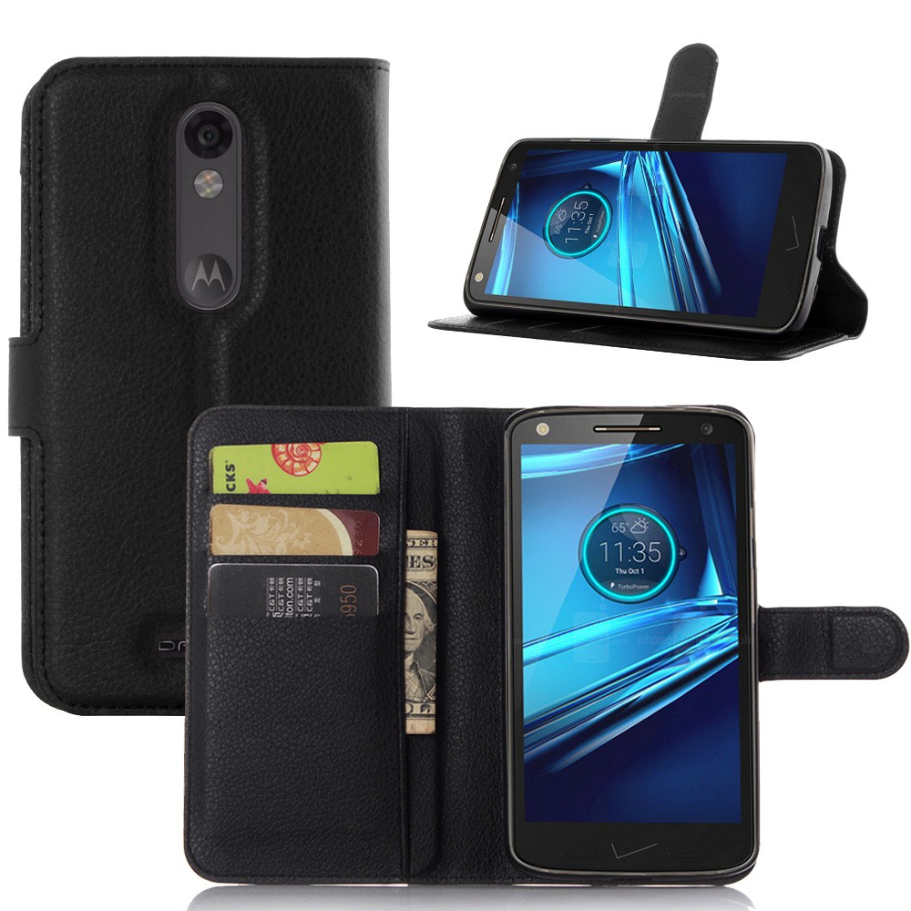 Ốp điện thoại da gập có ví dành cho Motorola moto droid turbo 2/xt1585