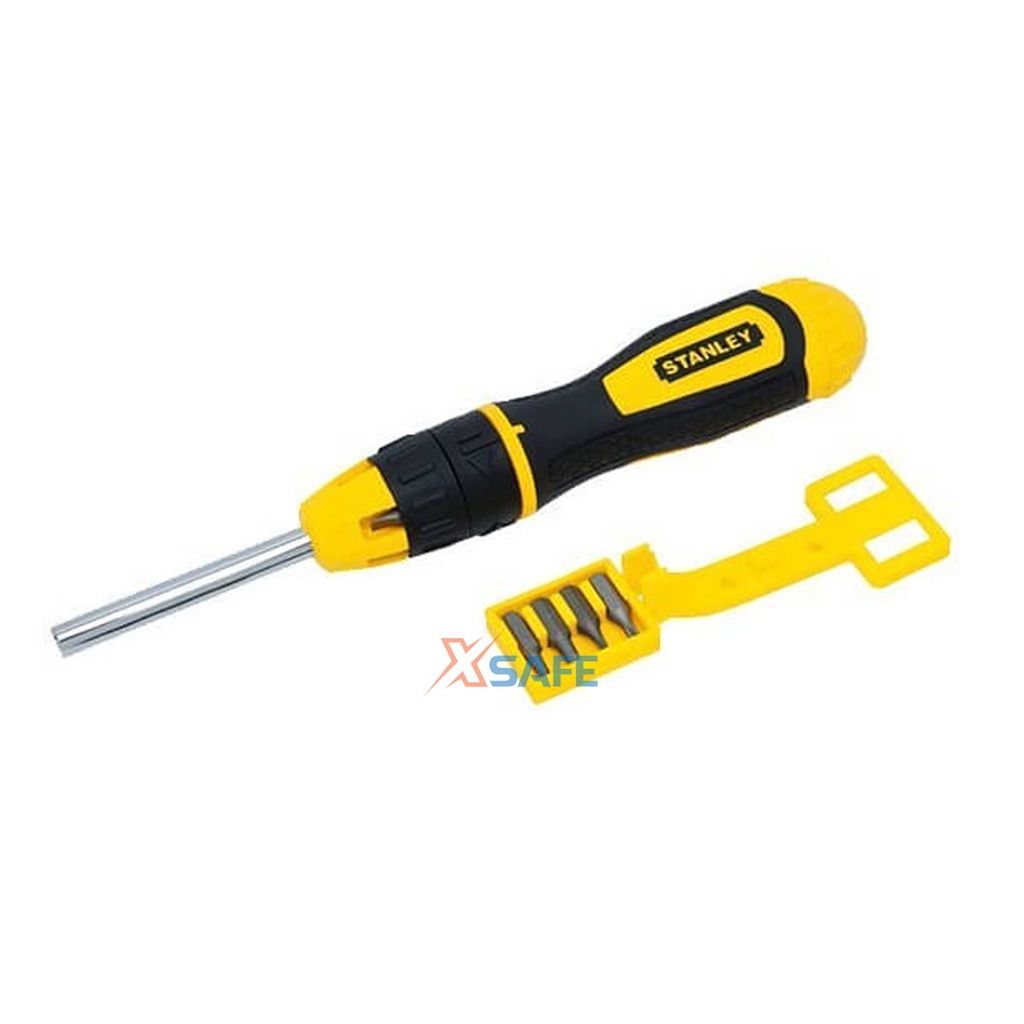 Bộ tua vít đa năng (10 mũi) STANLEY STHT68010-8 Bộ vít đa năng thép, tay cầm bọc cao su gồm 10 đầu mũi vít