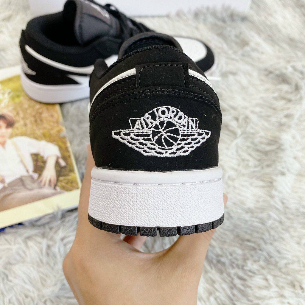 🎀 SIÊU HÓT 🎀 Giày Sneaker Jordan panda đen trắng da lộn cổ thấp nam nữ cao cấp full box + bill