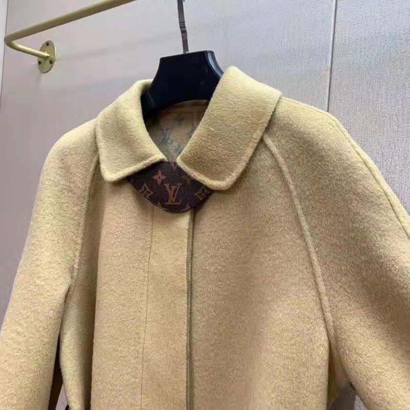 Áo khoác dạ dáng dài mẫu mới 2021 phối đai thắt eo thương hiệu Louis Vuitton LV cao cấp