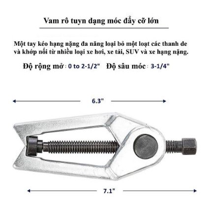 Bộ vam cảo tháo rotuyn 5 chi tiết CHẮC CHẮN, chống gỉ, ăn mòn chuyên dụng trong sửa chữa ô tô