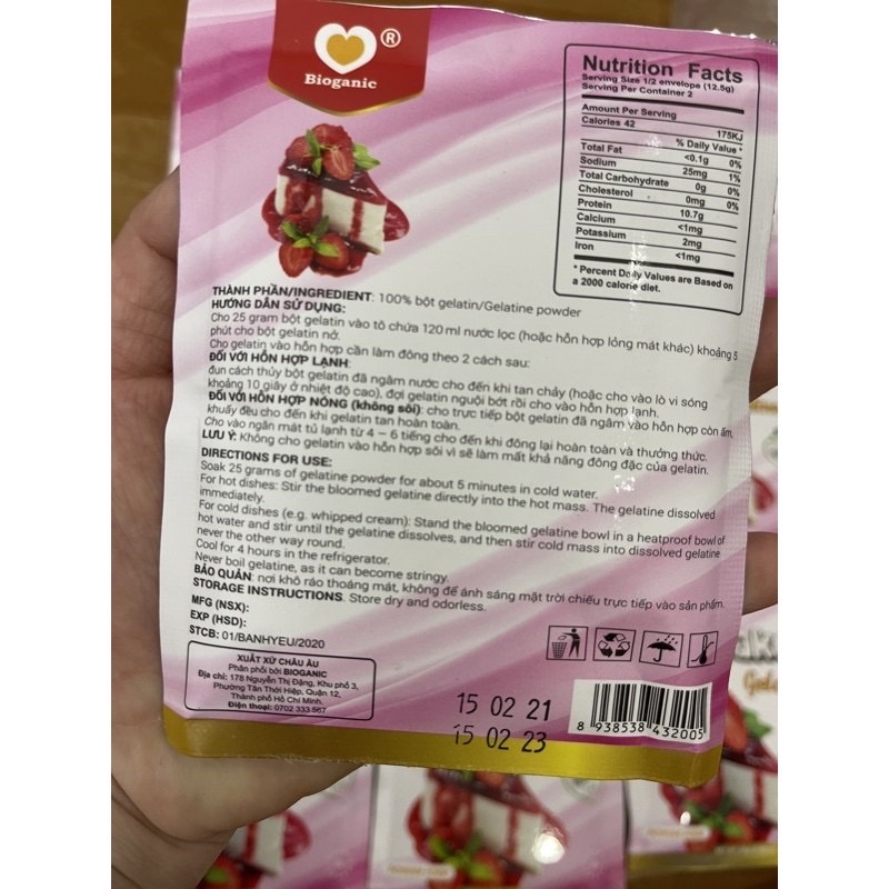 Gelatine Lá / Bột / Chay Bio Baker