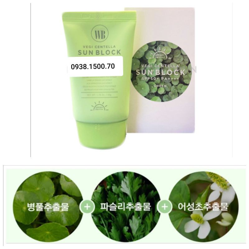 KEM CHỐNG NẮNG RAU MÁ BYVIBES WONDER BATH VEGI CENTELLA GREEN 50G CHÍNH HÃNG - 9245