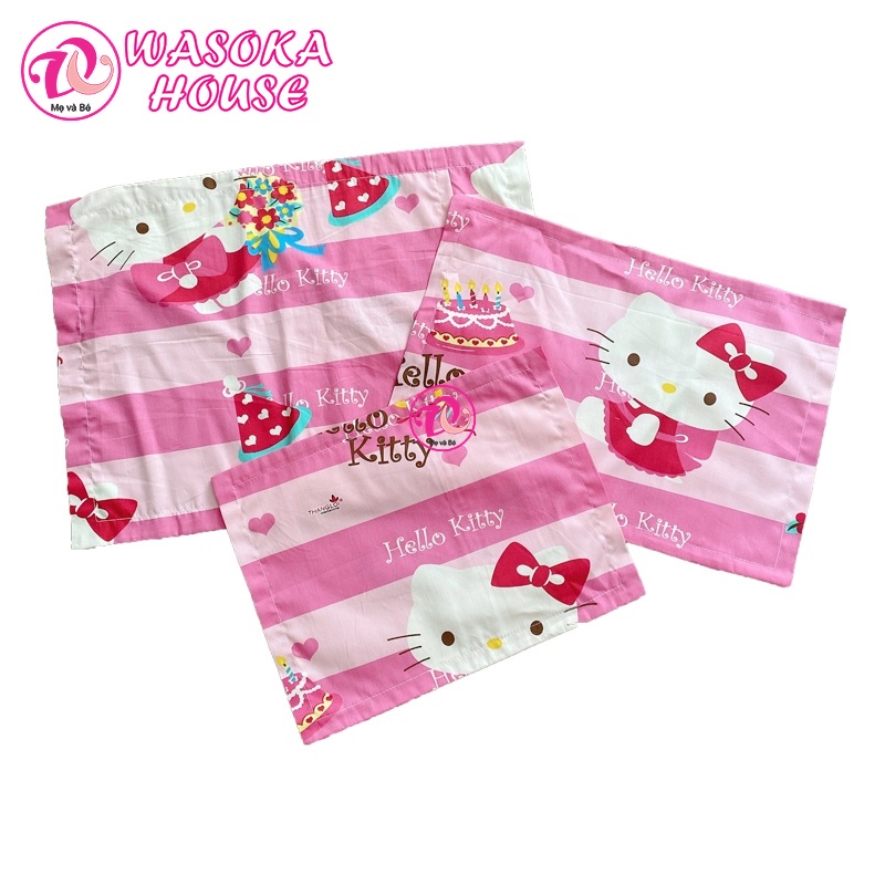 Vỏ áo gối nằm trẻ em, vải cotton Thắng Lợi mềm, mát, nhiều họa tiết hoạt hình đáng yêu thân thiện