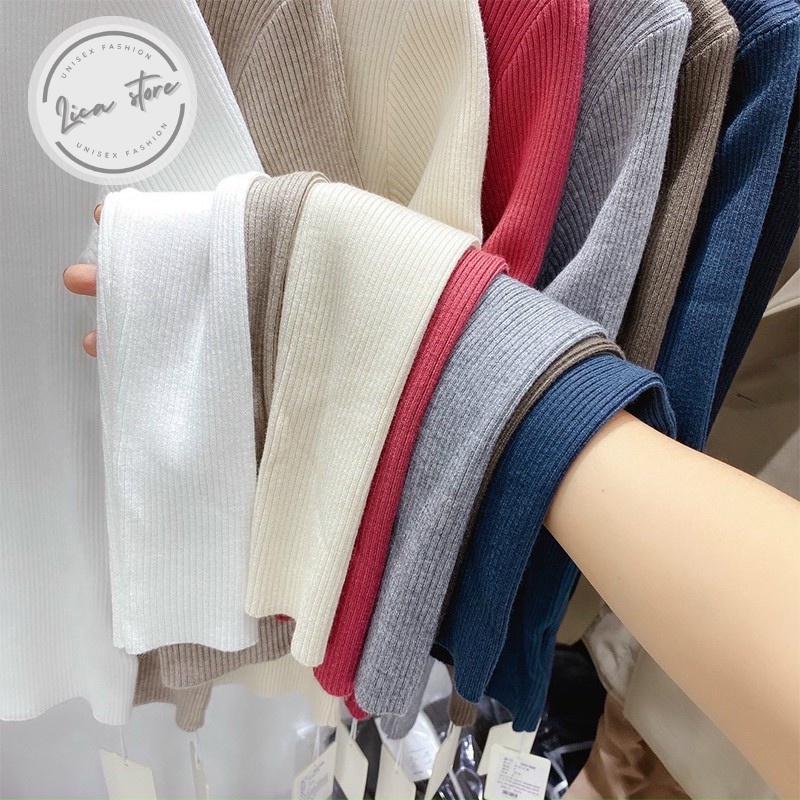 Áo Len Nữ vải tăm giữ nhiệt cổ 3 phân form ôm dáng Quảng Châu LICA-A01 | BigBuy360 - bigbuy360.vn