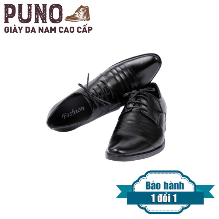 Giày lười da nam cao cấp Puno CS04 màu đen