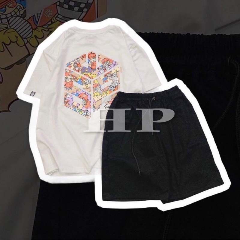 Sét áo 5 The hoa + quần đùi kaki TH6